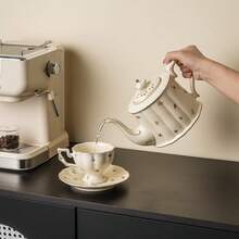 WGROOM 1 Set (Single Cup & Saucer / Single Teapot / 1 Teapot 2 Cup & Saucer Gift Box) Ceramic Coffee Cup & Saucer Household Kitchen Dining Room Living Room American Latte Coffee Cup, Water Cup, Tea Cup, Mug, Water Bottle, Industrial Tea Pot Set, Suitable For Outdoor, Wedding, Party, Gift, Birthday - Multicolor - View 4