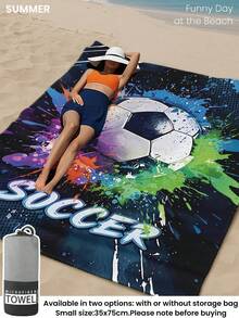 1件裝海灘毛巾，海灘必備用品，度假與浴室裝飾，超強吸水，適合浴室、游泳、健身、瑜珈，柔軟微纖維，輕便攜帶，防風、防曬、防沙，夏季旅行 - 彩色 - 查看 5