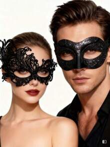 Bộ 2 mặt nạ vàng cao cấp, mặt nạ dự tiệc kiểu Venice, mặt nạ dự tiệc Giáng sinh & Halloween, mặt nạ hóa trang lễ hội lãng mạn, unisex, mặt nạ dự tiệc Ngày Valentine, mặt nạ đôi, mặt nạ dự tiệc hóa trang đôi, quà tặng Ngày Valentine - Nhiều màu - Xem 4