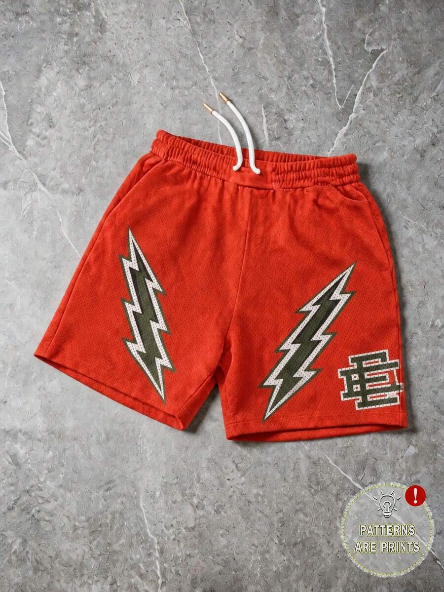 Men's Statement Print Shorts Fashion Designer Patterned Casual Daily Wear Shorts - 彩色 - 查看 1