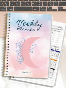 52-Week Daily Weekly Planner Notebook, A5 Minimalist Weekly Planning Journal For Productivity And Daily Organization, Back To School Office Supplies - Pink - View 5