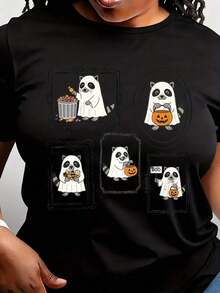 Camiseta de Mapache para Halloween, Camiseta de Mapache Fantasma, Camiseta de "Truco o ", Camiseta Retro de Mapache, Camiseta de Fantasma Adorable, Regalo para la Temporada de Halloween - Negro - Ver 6