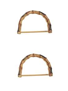 Bamboo Handle Replacement Faux Bamboo Resin Handbag Handle With Detachable Metal Ring Vintage Style Handbag Handle Accessory Suitable For DIY Handmade Straw Bag Rattan Bag Woven Bag Beach Bag Summer Handbag Repair Upgrade Women's Handicrafts Lightweight Durable Natural Style Bag Handle Replacement - A - View 12