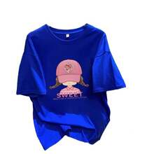Camiseta con estampado de camisa casual para mujer, manga corta y cuello redondo, moda urbana local de primavera/verano camiseta unisex. WJEW - Blanco - Ver 6