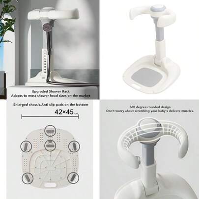 ZJchao Soporte de Pie y Ducha para Baño de Bebés, Estante Ajustable Multifuncional con Base Antideslizante, Material  y Resistente para Bañarse y Cambiar Pañales