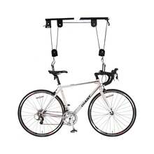 YUNRUX Garage Fahrradheber mit schützenden beschichteten Haken, Schwerlast 60 kg Tragkraft Decken-Fahrradhalter für Autoaufbewahrung und effiziente Garagenorganisation - Weiss - Übersicht 10