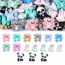6 pièces Perles en silicone mignonnes en forme de panda - Perles focales en silicone, perles pour la fabrication de bijoux, design de mode, parfait pour les bracelets DIY, les cordons, les accessoires de bracelets de stylo perlés, les décorations de fête de vacances et autres artisanat fait main - Cadeau idéal - Multicolore - Voir 1