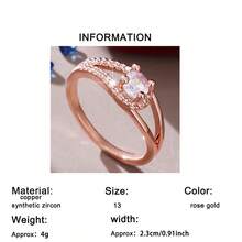 1 chiếc nhẫn cưới/đính hôn cổ điển lấp lánh hình tròn, đính đá Cubic Zirconia tổng hợp, quà tặng cho nữ nhân dịp sinh nhật, Lễ tình nhân, Năm mới, Giáng sinh, Ngày của Mẹ. - Hoa hồng vàng - Xem 8