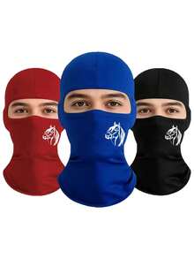 1pc/2pcs Unisex Solid Color & Printed Balaclava Ski Mask, Suitable For Daily Outings And Outdoor Activities - Multicolor - View 1