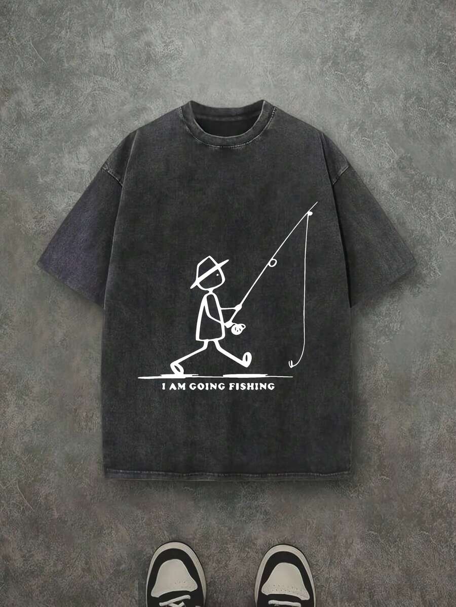 Camiseta casual vintage cómoda y lavada para mujer, camiseta de manga corta con cuello redondo,% algodón lavado y versátil para hombre, adecuada para uso diario y atuendos de, estilo unisex. - Negro - Ver 1