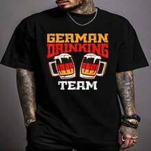 Divertidas camisetas navide?as bávaras con decoraciones especiales para el Día de la Independencia y el Día del Padre, unisex, tallas de la S a la 3XL, perfectas para el Oktoberfest de Múnich. - Negro - Ver 1