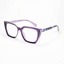 1pc New Fashion Women's Reading Glasses, Butterfly Frame Design With Floral Spring Temples, Classic With Fashionable Touch, Comfortable Daily Reading Glasses - Violet Purple - View 14