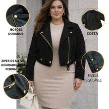 Women's Suede Premium Jacket - Negro - Ver 2