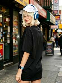 Camiseta de manga corta con cuello redondo suave y casual de verano para mujer, tops para salir, algodón, vintage, estilo callejero europeo y americano, casual deportivo, estilo unisex, estilo casual urbano, tops bonitos, Gen Z, curvy, ropa Y2K, camisetas divertidas, tops para damas, conjuntos de vacaciones para mujer, top lindo, camiseta gráfica, conjuntos de primavera, camisetas holgadas, ropa de calle retro, estilo de los 90, estilo de los 2000, subcultura, top negro, tops blancos, atuendo de fiesta de los 90. Negro - Blanco - Ver 2