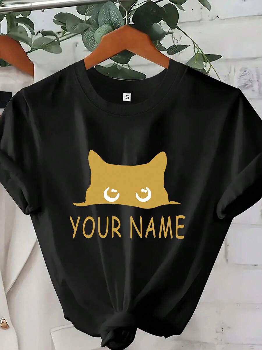 Adorable T-Shirts With Funny Cat Names, Ideal For Cat Lovers, Including Gifts For Cat Moms And A Fashionable Women's Option. - Black - View 1