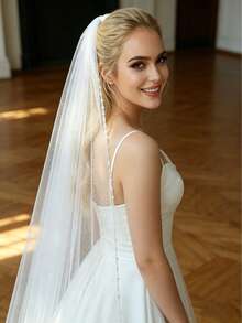 2m Long Sparkling Bridal Veil, Handmade Beaded, Luxury & High-End, Suitable For Wedding Dress, Wedding Veil - Multicolor - View 2