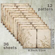 36 Sheets A5 Vintage Botanical Letter Background Scrapbooking Paper, Suitable For Bullet Journals, Collages, Cards, Scrapbooks And Crafts - Rectangle - View 7