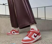 Nike Giày thể thao nữ cổ thấp đa năng DUNK Classic Retro Casual - Trắng/Đỏ - Xem 3