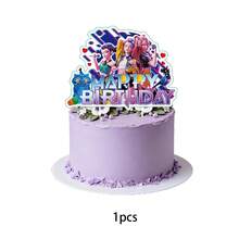 Hasbro Decoraciones de pastel con tema de cantante de música, decoraciones de cupcakes con dibujos animados de cazadores de música, adecuados para decoración de pastel de cumpleaños, recuerdos de fiesta de cumpleaños de banda de música pop - Ver 4