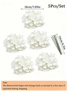 20/10pcs Silk Artificial Hydrangea Flower Heads With Stems, Blue Fake Hydrangea Flowers, Suitable For Mother's Day Gifts, Birthday Gifts, Graduation Ceremonies, Parties, Rooms, Home, Outdoor, Bridal Bouquets, Vases, DIY, Gardens, Offices, Year-Round Use, Home Decor, Wedding Decor - Pure White - View 14