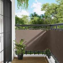 vidaXL Brise-vue pour balcon, revêtement de balcon avec œillets et corde, imperméable, pour balcon et terrasse, 90 x 800 cm, taupe, 100 % polyester Oxford - brun grisâtre - Voir 18