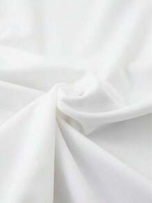 Camiseta de algodón de cuello redondo de manga corta, holgada y de peso pesado, con estampado, un básico imprescindible para la moda femenina de primavera y verano. - Blanco - Ver 5