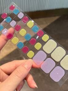 Miếng dán móng chân mùa hè dạng gel bán khô, thiết kế lấp lánh, hàng mới về, có sẵn để bán sỉ, chống thấm nước và bền lâu. - Nhiều màu - Xem 6
