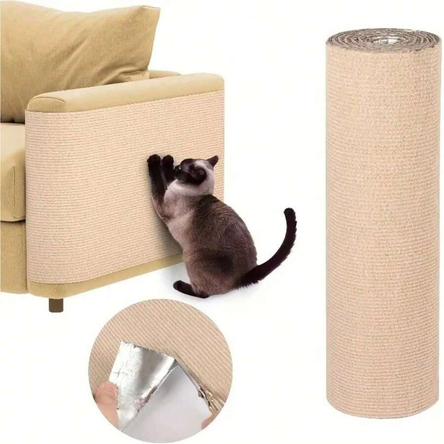 30x100CM Alfombra rascadora autoadhesiva personalizable para gatos - Protege los muebles y promueve uñas saludables - 40*200CM - Ver 1