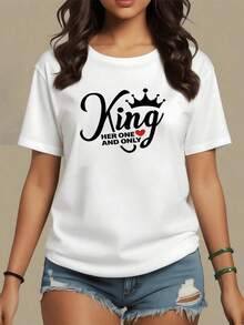 Women's T-Shirt With The One And Only Print And Red Heart, Casual And Modern Design, Ideal For Everyday Use - White - View 1