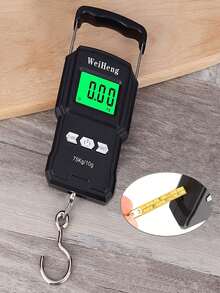 GOTURE 1pc 75kg/165lbs Digital Fishing Scale With Backlit LCD Display And Measuring Ruler, Suitable For Travel, Home Life And Outdoor - Black - View 1