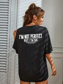Camiseta de mujer para primavera y verano - Negro - Ver 3