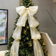 2026 Christmas Tree Extra Large Bow 5m Shiny Tulle Party Gathering Decoration Backdrop Photo Prop - Glossy Yarn - View 4