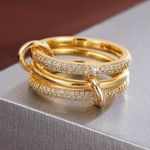 1pc Minimalist Round Ring With Double Row Cubic Zirconia Stones For Women - Multicolor - View 29