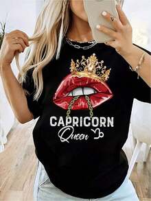permeability2026Camiseta con estampado de letras de boca y labios para mujer, camiseta informal de verano de manga corta con cuello redondo y diseño de lápiz labial y discurso, camiseta blanca para trajes de primavera y verano, fiestas, vestimenta informal (lavable a máquina)coolspacious - Negro - Ver 6