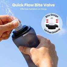 Collapsible Water Bottles , 2026 New Reusable Running Foldable Water Bottle, Leakproof Travel Water Bottle For Running, Hiking, Travel, Outdoors, Camping - màu đen - Xem 3