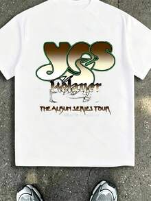 Título Mejorado: Camiseta para Hombre Yes Relayer Album Series Tour 180G - El regalo perfecto para amantes de la música y fans del rock, ideal para reuniones familiares, eventos de oficina, intercambios de regalos y salidas en grupo. - Blanco - Ver 1