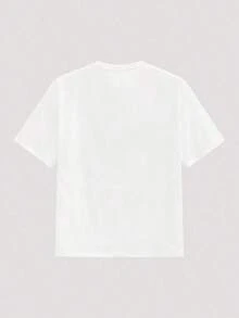 Camiseta de manga corta STONEDISTRICT para hombre, nueva moda hip-hop con estampado, estilo primavera/verano, estilo vintage americano, unisex, corte holgado, ropa de verano--adecuada para uso diario y vacaciones de verano. 100% algodón. - Blanco - Ver 4
