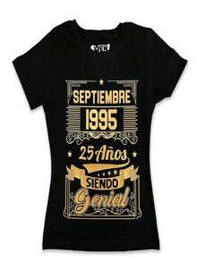 1WEN T-shirt, Playera para cumplea?os siendo genial. Camisetas personalizables para mujer - Negro - Ver 1