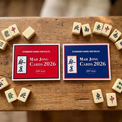 4 buc/set 2026 Carte de reguli americane Mahjong, instrucțiuni de scor, carte cu reguli de Mahjong în stil american