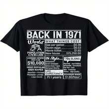 Camiseta de manga corta transpirable y holgada, exclusiva para el Día de la Independencia y el Día del Padre: camiseta retro geométrica de cuello redondo, ideal para el verano y para uso casual en todas las estaciones, lavable a máquina, de corte holgado, apta para actividades al aire libre. - Negro - Ver 1