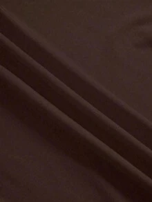 Camiseta sin mangas de mujer de unicolor, con cuello alto, pliegues calados - Marrón - Ver 6