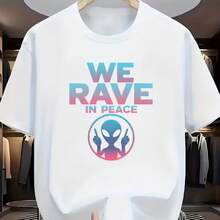 Printed T-Shirt For Men And Women - 白色 - 查看 1