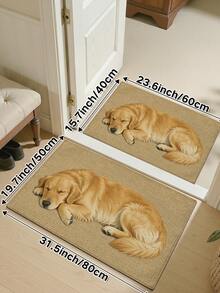 DAJIANG 1pc Cartoon Cute Dog Pattern Washable Non-Slip Doormat, Suitable For Bathroom, Kitchen, Corridor, Bedroom, Living Room, Outdoor, Indoor, Durable, Decorative For Winter, Valentine's Day - Golden Retriever Sleeping Soundly - View 15