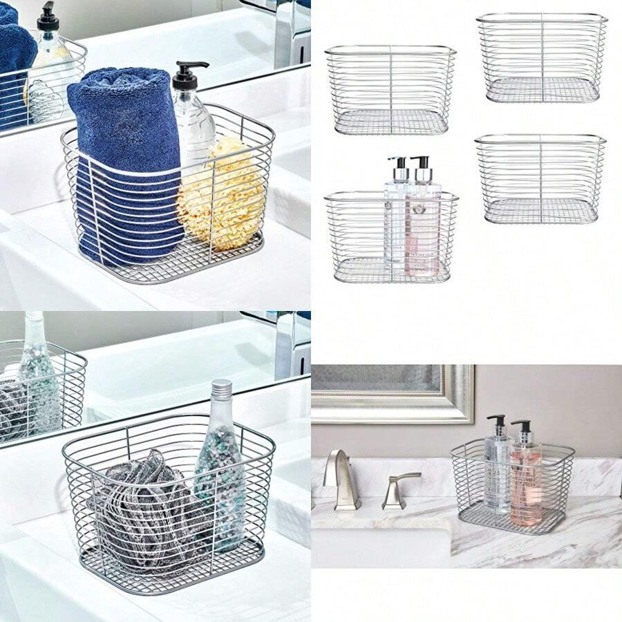 iDesign Vienna Vanity Cosmetics and Makeup Storage baño encimera y Escritorio Juego de 4 Cesta Grande 4 Unidades - Esportón - Ver 1
