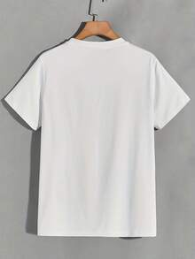 Camiseta de Diseño Holgada para Mujer| para ocasiones de moda casual| 100% Material| Patrón de dibujos animados llamativo y genial combinado con el eslogan distintivo de COOL CHIC. - Blanco - Ver 2