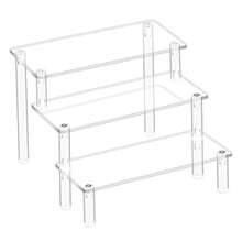1-4 Tier Clear Acrylic Trapezoidal Display Shelf, Durable Storage Rack For Muffins, Perfumes, Dolls, Surprise Boxes. - 20x8cm 4 Layer - View 2