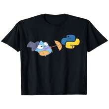 Camiseta Go Gopher - Dise?o divertido del logo del lenguaje de programación GO para desarrollador, de algodón y manga corta - Negro - Ver 2