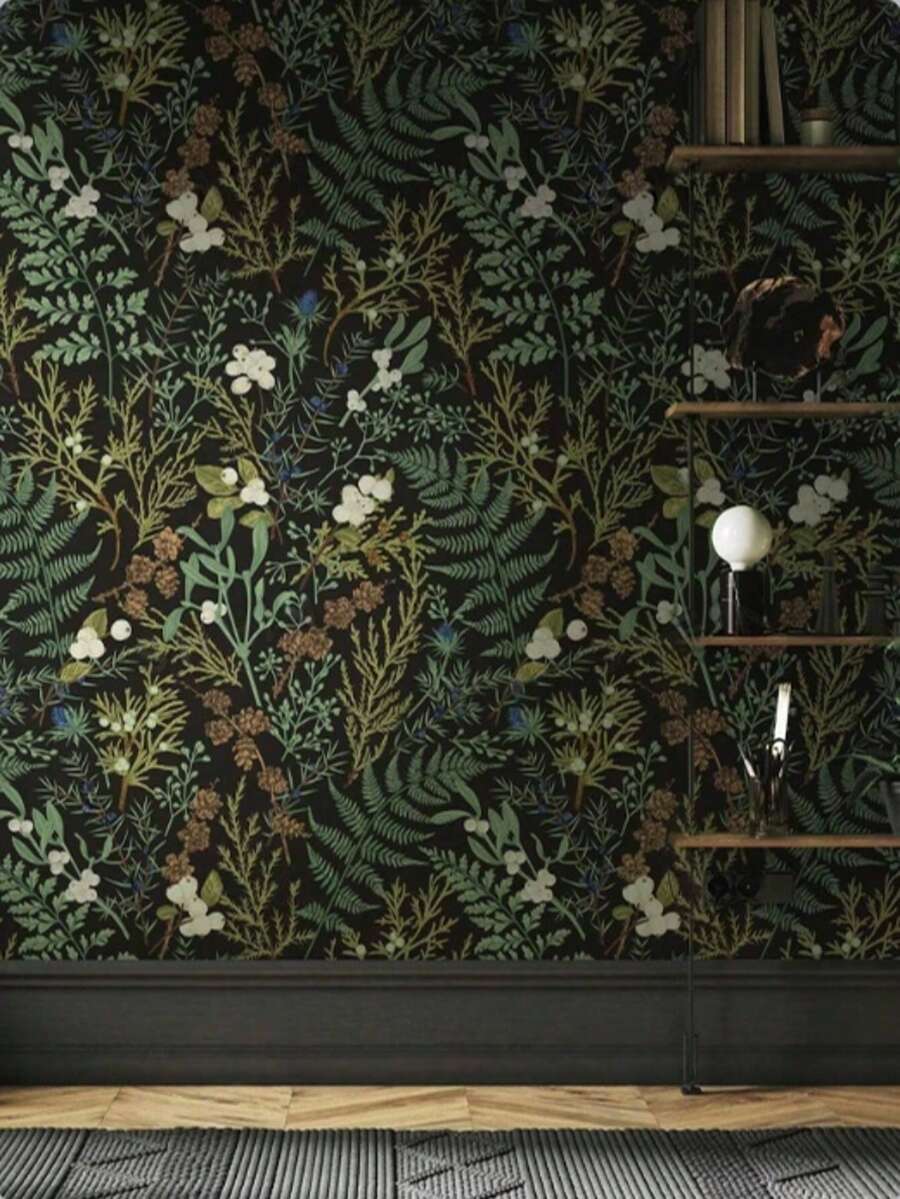 Fern Green Plant Wallpaper, Self-Adhesive Waterproof Removable Wallpaper, Beautiful Wall Decals For Home Room Decor, Wall Art, Wall Decoration, 17.7 Inches X 6.5/9.8 Feet - Multicolor - View 1