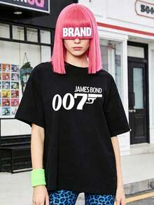 Camiseta de manga corta con cuello redondo suave y casual de verano para mujer, tops para salir, vintage, Gen Z, tops, curvas, ropa Y2K, algodón, Italia, Grecia, tops de mujer, tops bonitos, camisetas gráficas, conjuntos de primavera, estilo callejero americano, casual deportivo, estilo unisex, estilo casual urbano, casual, jersey, camisetas holgadas, ropa de calle retro, estilo de los 90, estilo de los 2000, subcultura, estilo europeo, tops negros, tops blancos, conjuntos de fiesta de los 90. - Negro - Ver 1