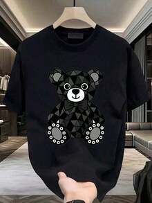 Women's T-shirt Summer New Arrivals 2026 Casual Unisex Short SleeveWomen's T-shirt Summer New Arrivals 2026 Casual Unisex Short SleeveCamiseta única Y2K con diseño de oso geométrico en tonos oscuros ideal para un look moderno y exclusivo. Destaca por su estilo vanguardista y su atractivo gráfico que combina elegancia y frescura. Perfecta para quienes buscan destacarse en cualquier ocasión. Tela cómoda, corte holgado, suave y transpirable. - Negro - Ver 7